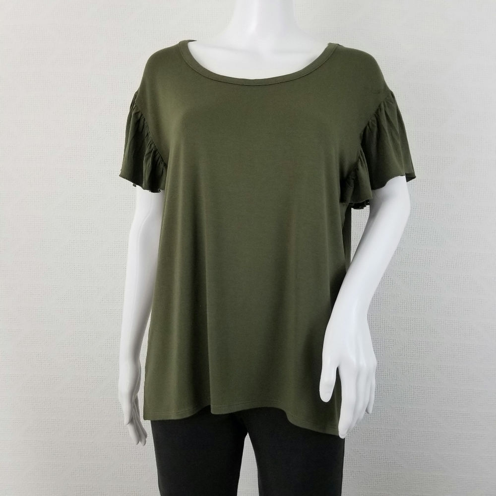 CHASER Cool Jersey Flouncy Sleeve Hi lo tee